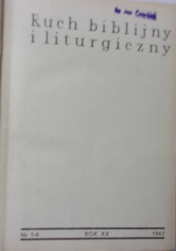 Ruch biblijny i liturgiczny Rok XX, nr od 1 do 6