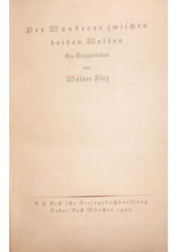 Der Wanderer zwischen beiden Welten,1922r.