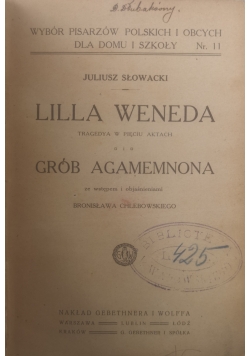 Lilla Weneda Grób Agamemnona 1922 r.
