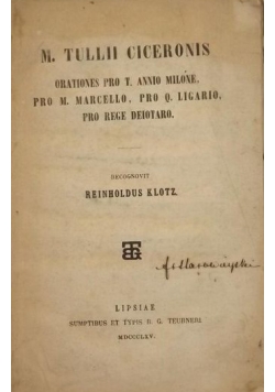 Orationes pro T. Annio milone, 1765 r.