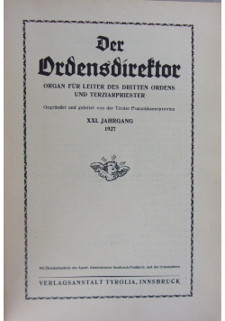 Der Ordensdireftor organ fur leiter des dritten ordens und terzuarpriester, 1927 r.