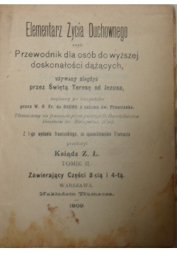 Elementy Życia Duchownego, 1909 r.