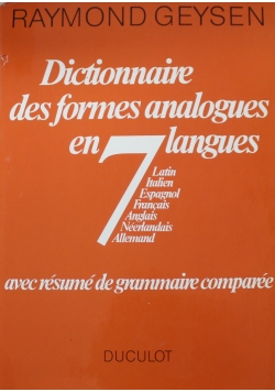 Dictionnaire des formes anlogues en 7 langues