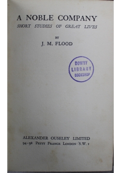 A Noble Company Short Studies of Great Lives 1935 r.
