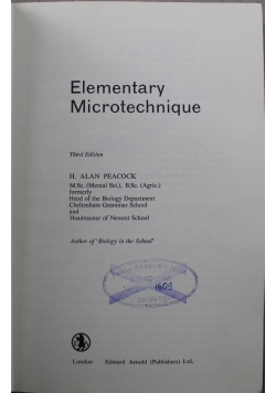 Elementary Microtechnique