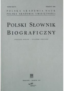 Polski Słownik Biograficzny Zeszyt 184
