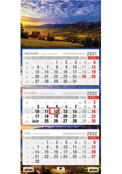 Kalendarz 2022 trójdzielny Tatry