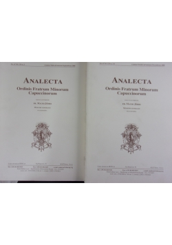 Analecta. Ordinis fratrum minorum capuccinorum część 1 -2 i 3-4. 2 książki