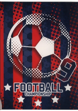 Zeszyt A5 w trzy linie kolorowe 16 kartek Football 5 sztuk