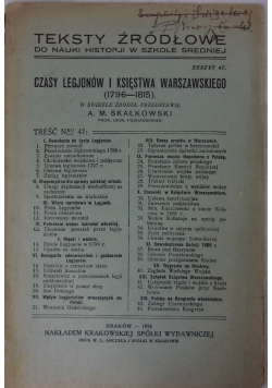 Czasy legjonów I Księstwa Warszawskiego,1924