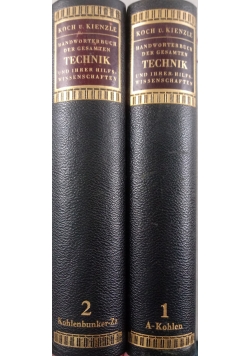 Handworterbuch Der Gesamten Technik und Ihrer Hilfswissenschaften, Tom 1 i 2 , 1935r.