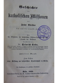 Geschichte der Katholischen Missionen seit Jesus Christus, 1858 r.
