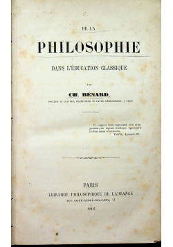 De la philosophie 1862 r.