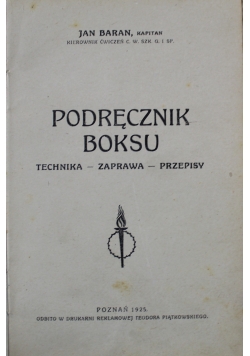 Podręcznik boksu 1925 r.