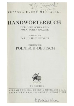 Handworterbuch polnisch-deutsch/ polsko- niemiecki