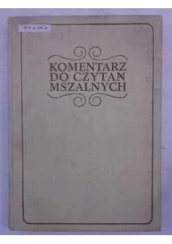 Komentarz do czytań mszalnych, Cykl A