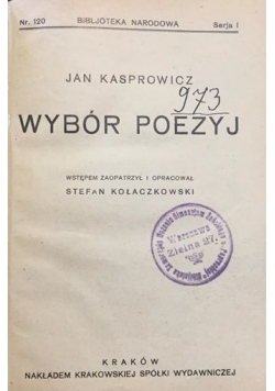 Wybór poezji, 1929r.