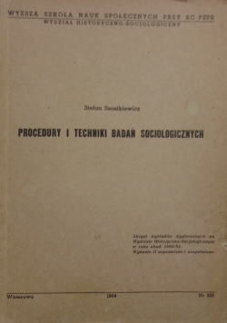 Procedury i techniki badań socjologicznych