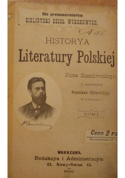 Historya literatury polskiej,  tom III, 1899 r.
