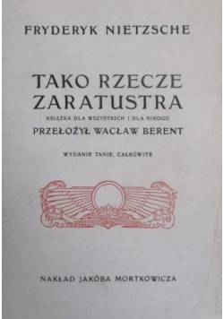 Tako Rzecze Zaratustra ,1908 r.
