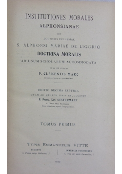 Institutiones morales alphonsianae, 1922r