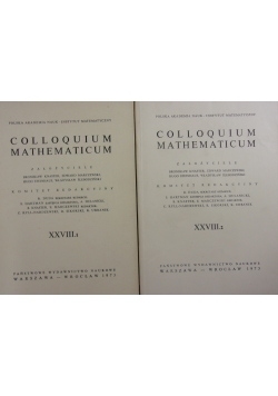 Colloquium Mathematicum XXVIII 1,2