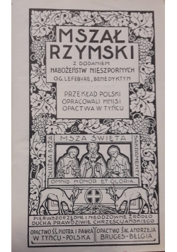 Mszał Rzymski z dodaniem Nabożeństw Nieszpornych, 1949 r.