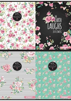 Zeszyt A5 Flowers w linie 54 kartki 10 sztuk mix