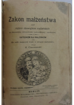 Zakon małżeństwa, 1910r