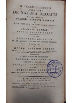De natura deorum, 1920 r.
