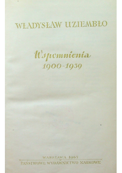 Wspomnienia 1900 1939