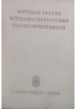 Mittelhochdeutsches Taschenworterbuch