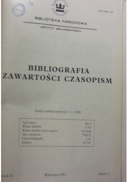 Bibliografia zawartości czasopism, Rocznik 45, Zeszyt od 1 do 5