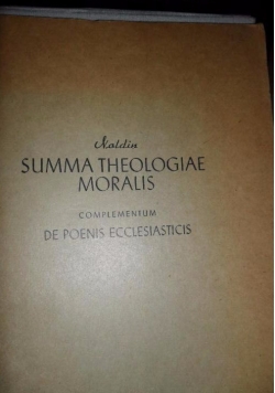 Summa theologiae moralis complementum de poenis ecclesiasticis