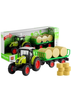 Traktor z przyczepką z sianem świeci gra 37,5 cm