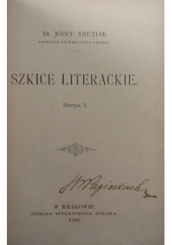 Szkice literackie Serya I 1896 r