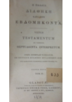 Vetus Testamentum ,Tom II,1831r.