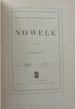 Nowele, wydanie nowe, 1949