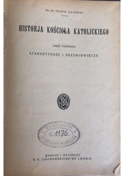 Historja kościoła katolickiego część I, 1923 r.