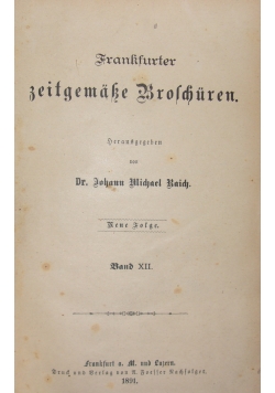 Frantfurter zeitgemake Broschuren,1893r.