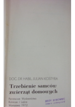 Trzebienie samców zwierząt domowych