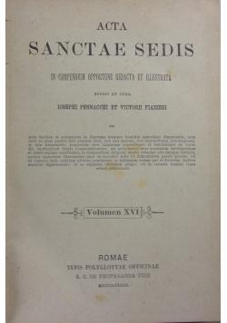 Acta Sanctae Sedis In Compendium Opportune Redacta Et Illustrata, 1883 r.