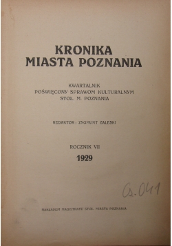 Kronika miasta Poznania, 1929 r.