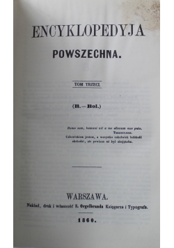 Encyklopedyja Powszechna Tom III reprint 1860 r.