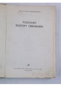 Podstawy budowy obrabiarek
