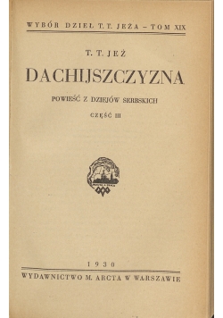 Dachijszczyzna, 1930 r.