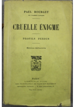 Cruelle Enigme 1930 r.