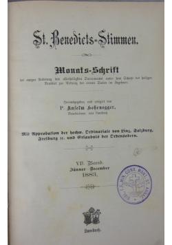 Benedicts-Stimmen,1883.