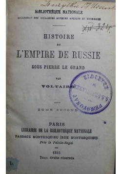 Histoire de Lempire de Russie / Histoire de Charles XII  ok 1895 r.