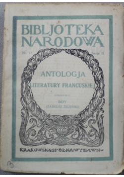Antologja literatury francuskiej 1922 r.